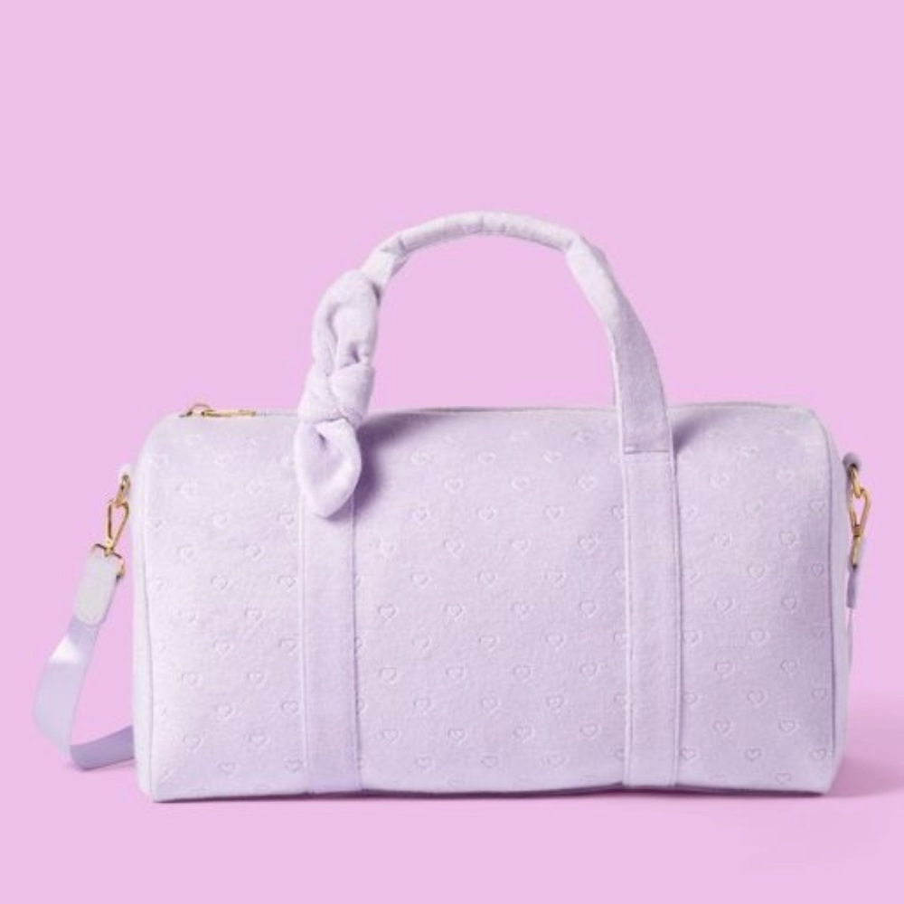 Stoney Clover Lane x Target Light Purple Embossed Mini Hearts Duffle Bag (Terry)